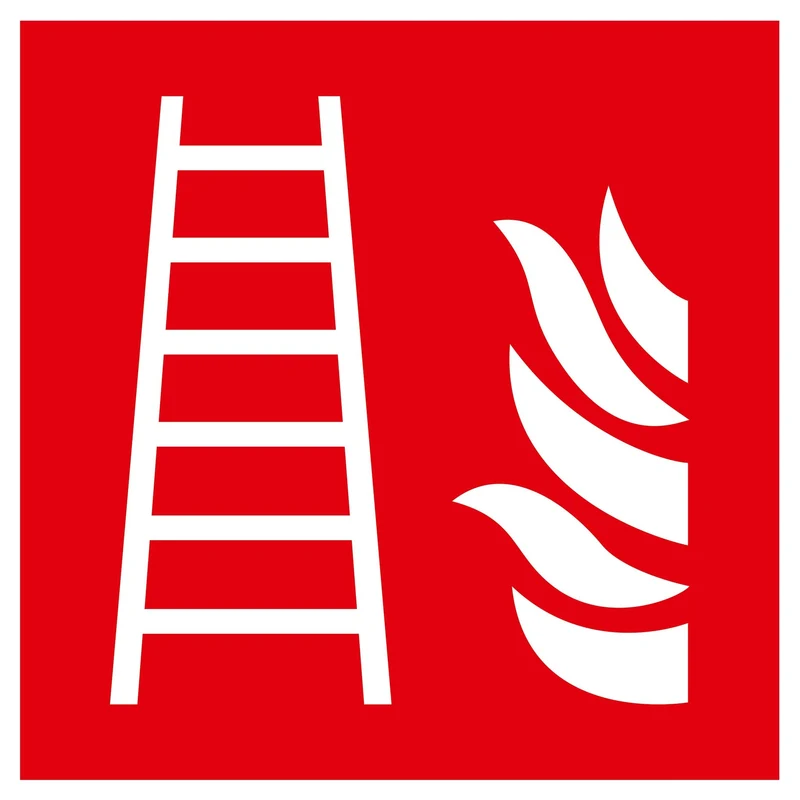 Nachleuchtendes Brandschutzzeichen Feuerleiter