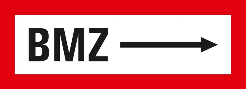Nachleuchtendes Brandschutzzeichen BMZ rechts