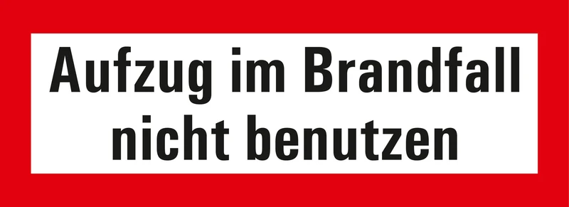 Nachleuchtendes Brandschutzzeichen Aufzug im Brandfall nicht benutzen