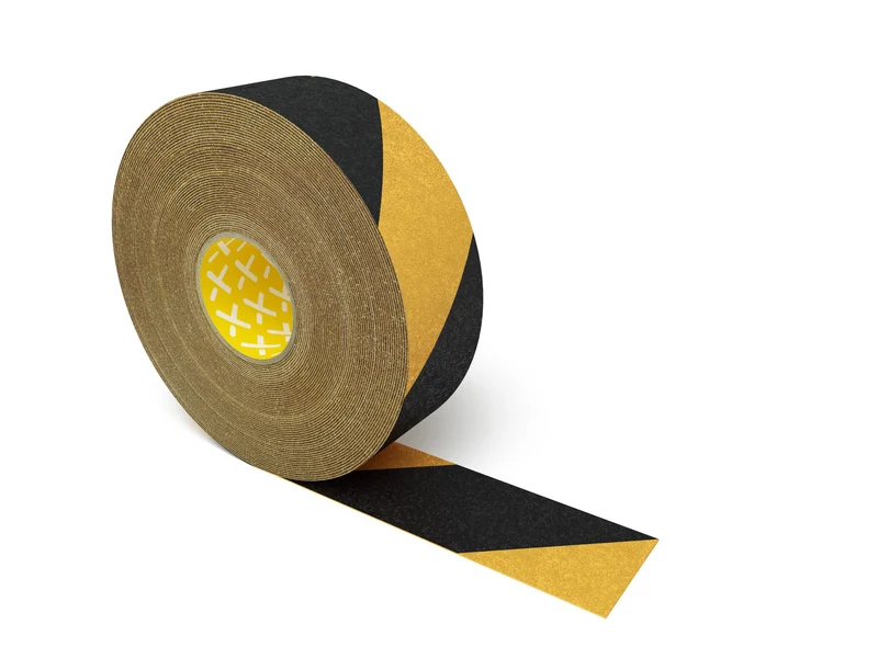 Longlife Grip - Bodenmarkierung Bandware, selbstklebend 75mm, Schwarz/Gelb