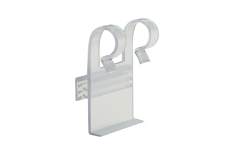 U-Gripper Halter für Sichttaschen, zum Anklemmen, Transparent, 100 St. / Pack.