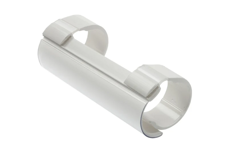 Rundrohr-Schild Etikettenträger, zum Anklemmen, Transparent/Weiß, 200mm (H x B), 50 St. / Pack.