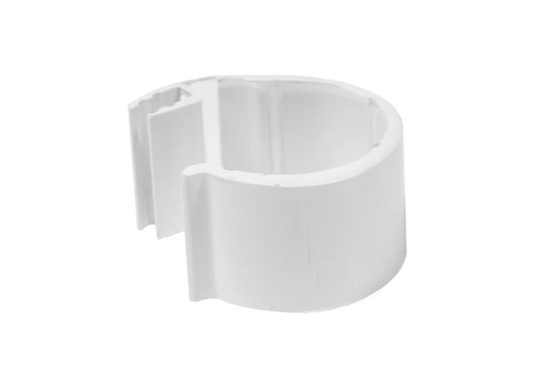 Rundrohr-Gripper Rohrklammer mit Schilderhalter, Transparent/Weiß, 50 St. / Pack.
