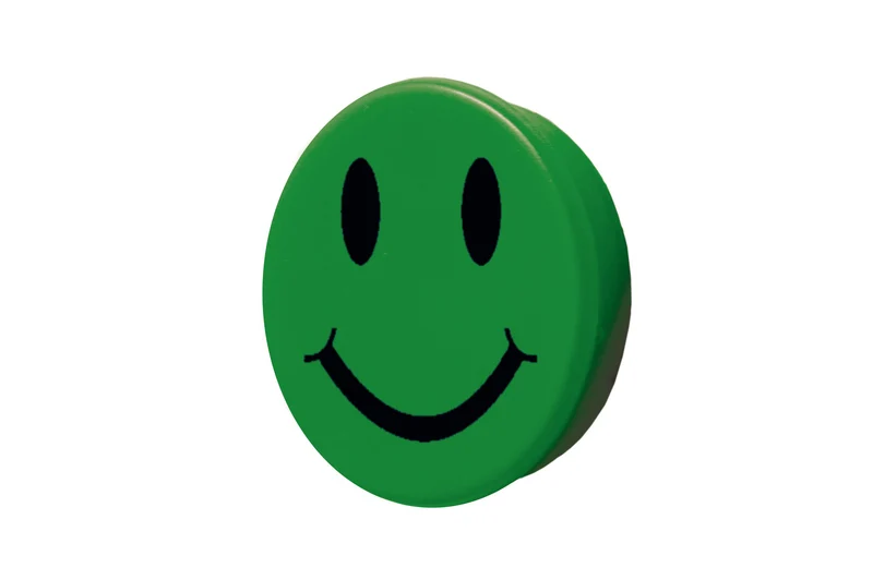 Smiley-Magnet Haltemagnet mit Kunststoffkappe, Grün, 10 St. / Pack.