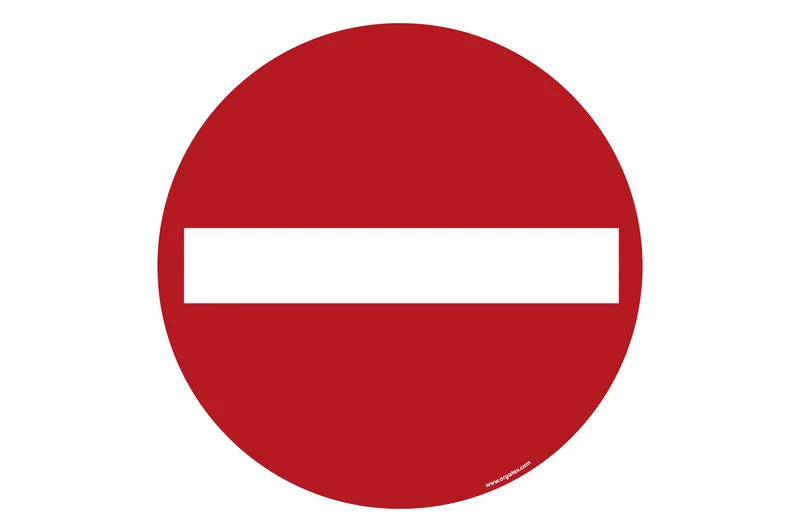 LongLife Schild - Rough Ground, Bodenschild, selbstklebend, 600mm (Ø), "Verbot der Einfahrt"