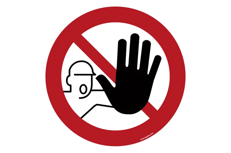 LongLife Schild - Rough Ground, Bodenschild, selbstklebend, 600mm (Ø), "Zutritt für unbefugte verboten"