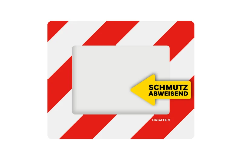 LongLife Klarsicht - Schmutzabweisend Bodenfenster, selbstklebend DIN A5, Rot/Weiß, 10 St. / Pack.