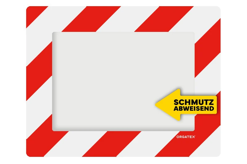 LongLife Klarsicht - Schmutzabweisend Bodenfenster, selbstklebend DIN A4, Rot/Weiß, 10 St. / Pack.