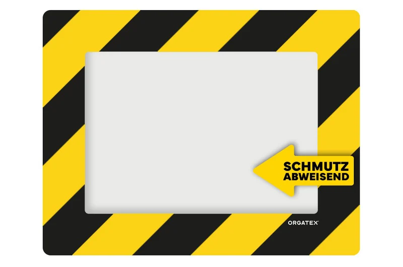 LongLife Klarsicht - Schmutzabweisend Bodenfenster, selbstklebend DIN A4, Schwarz/Gelb, 10 St. / Pack.