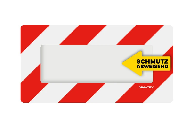 LongLife Klarsicht - Schmutzabweisend Bodenfenster, selbstklebend 1/2 DIN A4, Rot/Weiß, 10 St. / Pack.