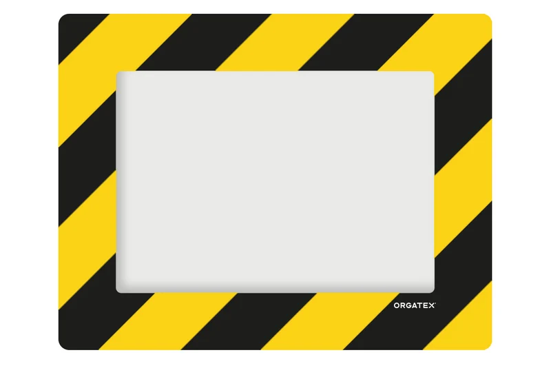 LongLife Klarsicht - Bodenmarkierung Bodenfenster, selbstklebend DIN A4, Schwarz/Gelb, 10 St. / Pack.