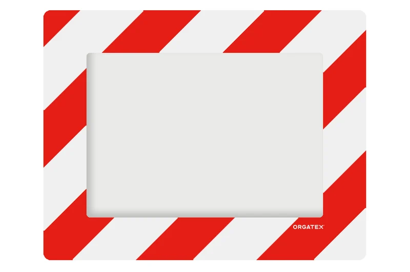 LongLife Klarsicht - Bodenmarkierung Bodenfenster, selbstklebend DIN A4, Rot/Weiß, 10 St. / Pack.
