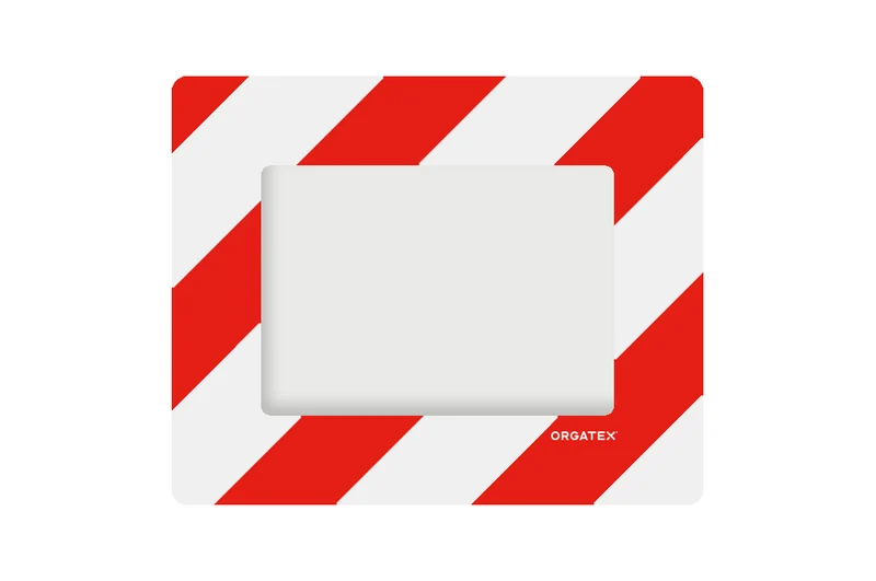 LongLife Klarsicht - Bodenmarkierung Bodenfenster, selbstklebend DIN A5, Rot/Weiß, 10 St. / Pack.