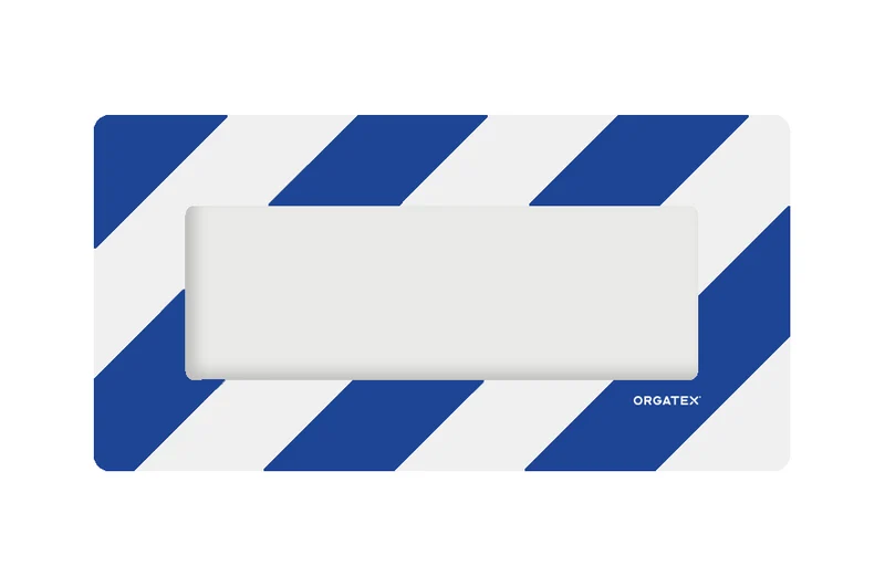 LongLife Klarsicht - Bodenmarkierung Bodenfenster, selbstklebend 1/2 DIN A4, Blau/Weiß, 10 St. / Pack.