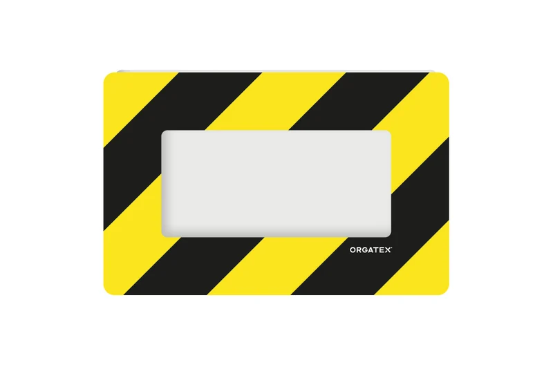 LongLife Klarsicht - Bodenmarkierung Bodenfenster, selbstklebend 1/3 DIN A4, Schwarz/Gelb, 10 St. / Pack.