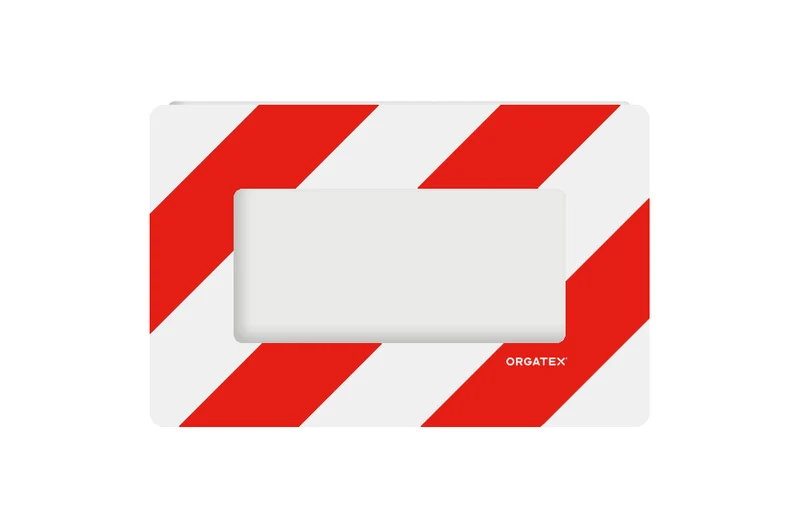 LongLife Klarsicht - Bodenmarkierung Bodenfenster, selbstklebend 1/3 DIN A4, Rot/Weiß, 10 St. / Pack.