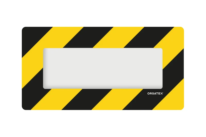 LongLife Klarsicht - Bodenmarkierung Bodenfenster, selbstklebend 1/2 DIN A4, Schwarz/Gelb, 10 St. / Pack.
