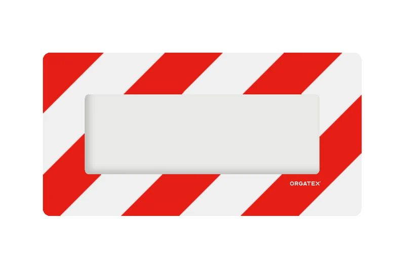 LongLife Klarsicht - Bodenmarkierung Bodenfenster, selbstklebend 1/2 DIN A4, Rot/Weiß, 10 St. / Pack.