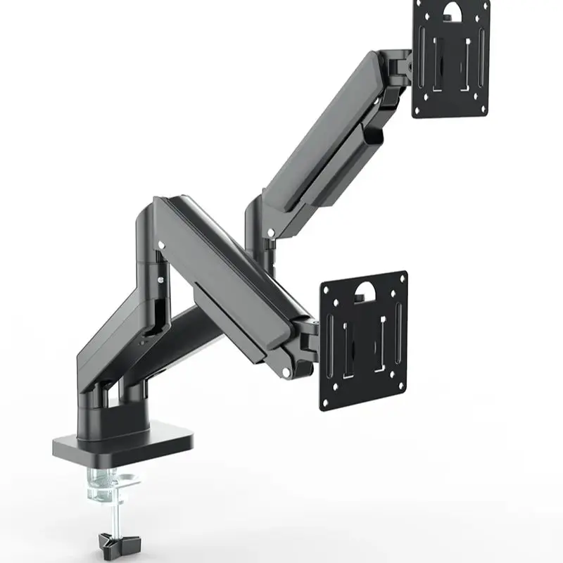Dual-Monitor-Halterung für 17–32 Zoll Bildschirme – Schwenkbar, Neigbar, Höhenverstellbar – 2–10 kg Tragkraft pro Arm – Schwarz/Weiß