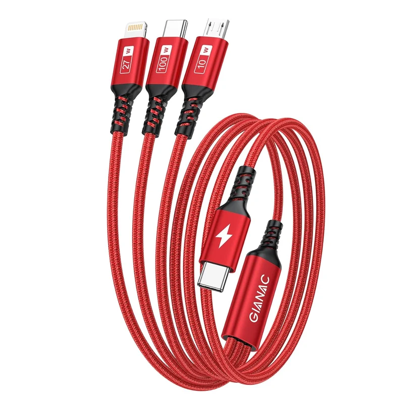 Kabel 100W USB-C auf Multi USB Red
