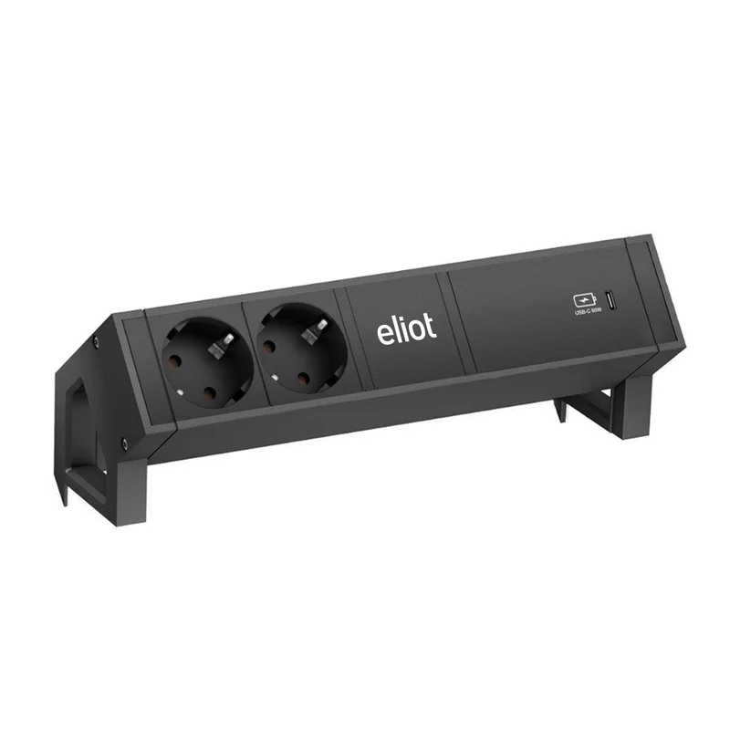 Desk Black Auftischsteckdose mit 60W USB-C