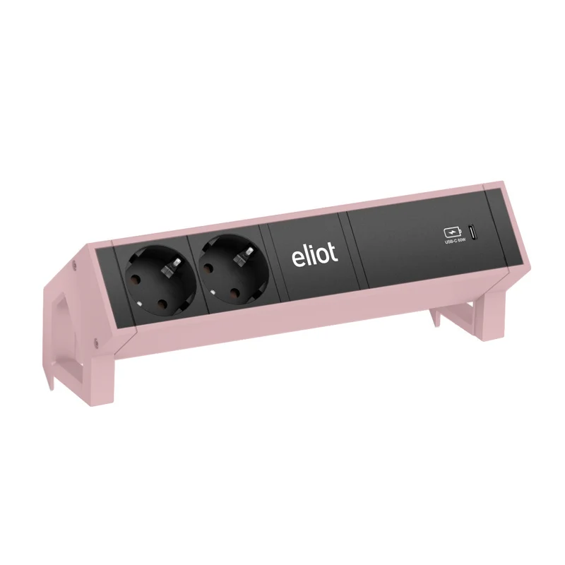 Desk Auftischsteckdose Pink mit 60W USB-C