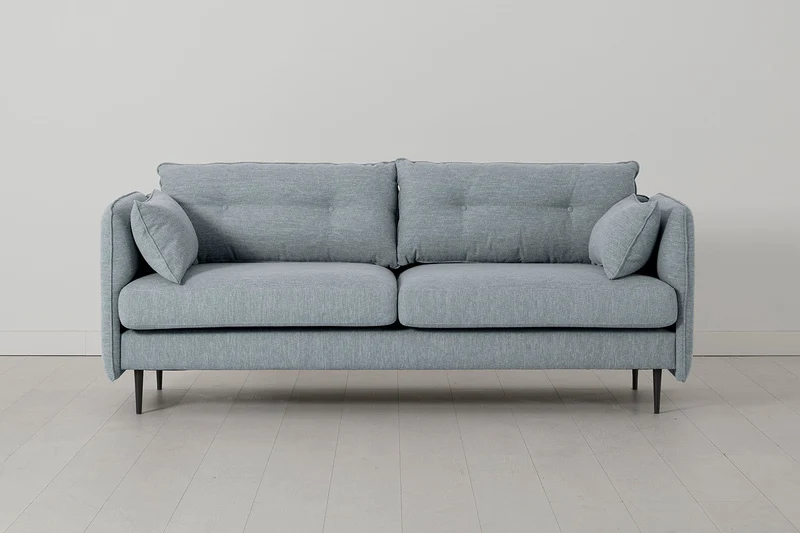 Model 19 Dreisitzer-Sofa, Meerglasblau