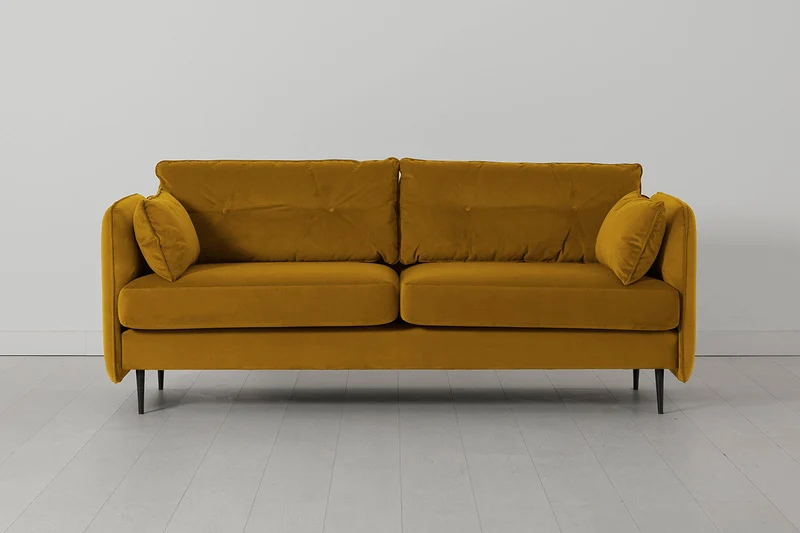 Model 19 Dreisitzer-Sofa, Senfgelb