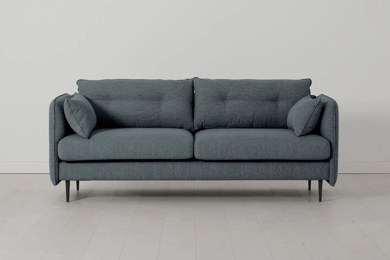 Model 19 Dreisitzer-Sofa, Meeresblau