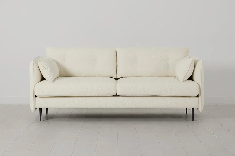 Model 19 Dreisitzer-Sofa, Elfenbeinfarbe