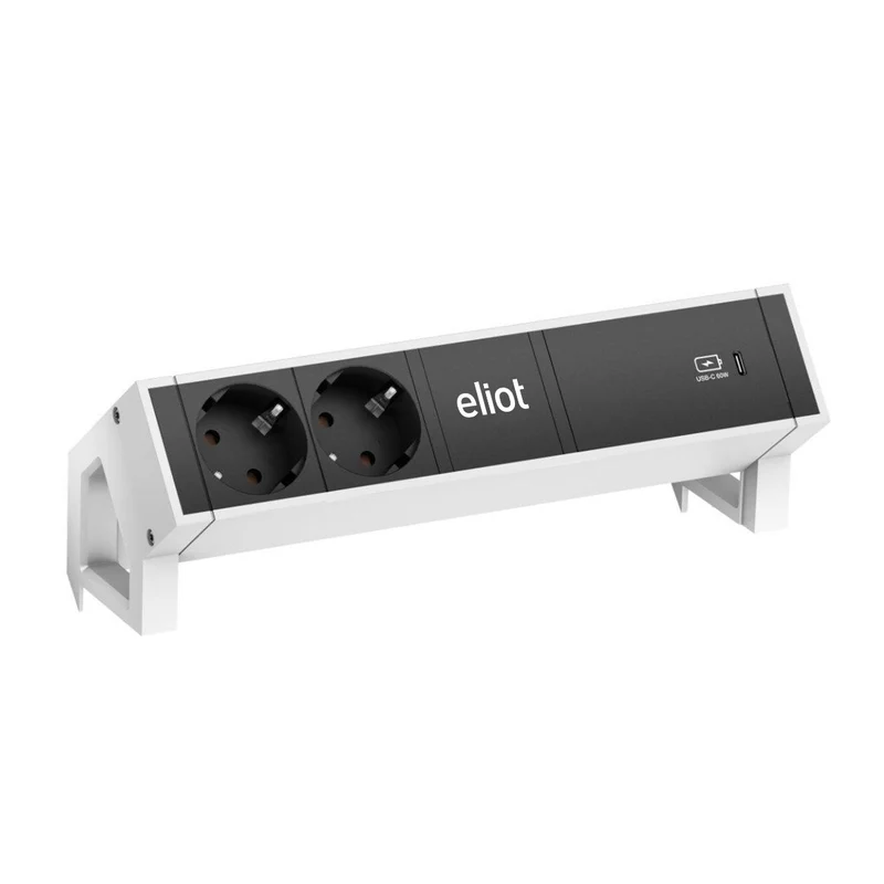 Desk White Auftischsteckdose mit 60W USB-C