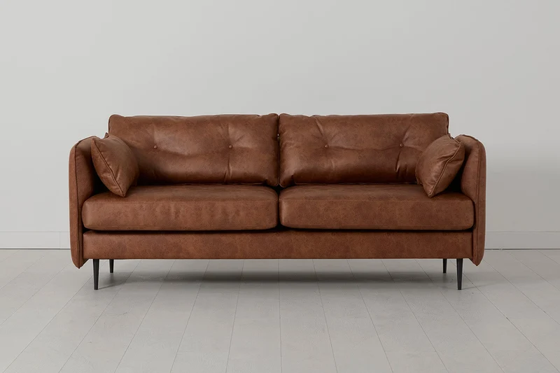Model 19 Dreisitzer-Sofa, Kastanienbraun