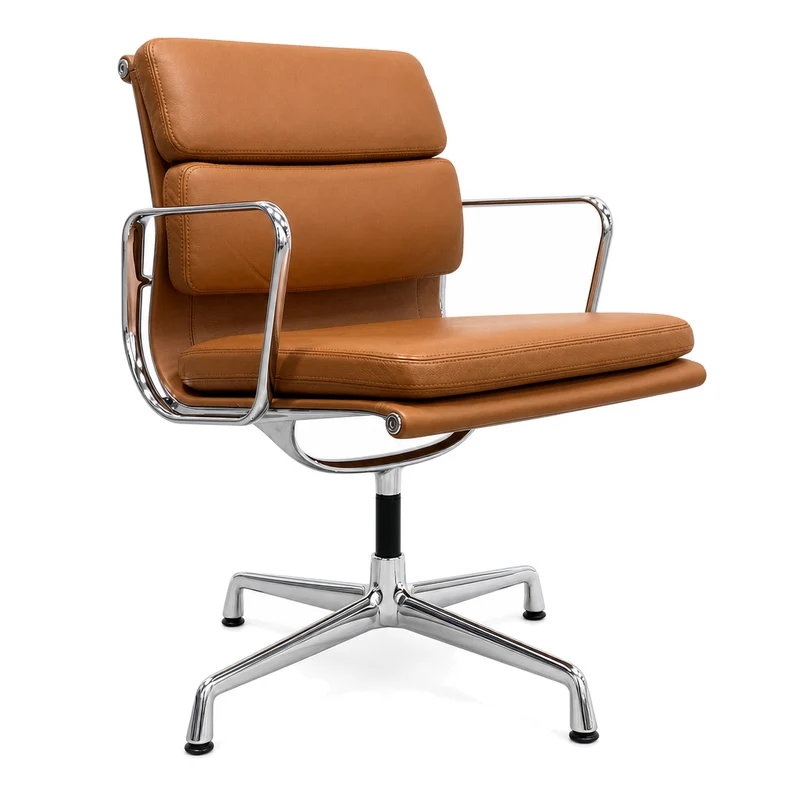 Vitra EA 208 Premium Leder Cognac Chrom