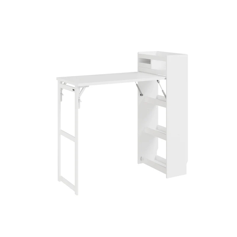 SoBuy | Bartisch | Freistehende Kücheninsel Weiß klappbar | Weiß | 65,3×199,5×120 cm | FWT115-W