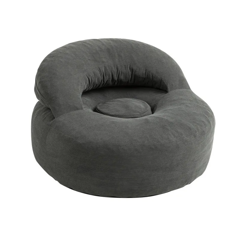 SoBuy | Sofa | Sessel mit Hocker | Dark Gray | 110×125×65 cm | FST100-DG