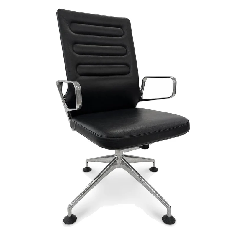 Vitra AC 4 Meet Leder schwarz