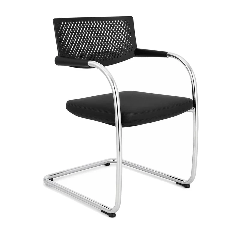Vitra Visavis 2 schwarz Leder