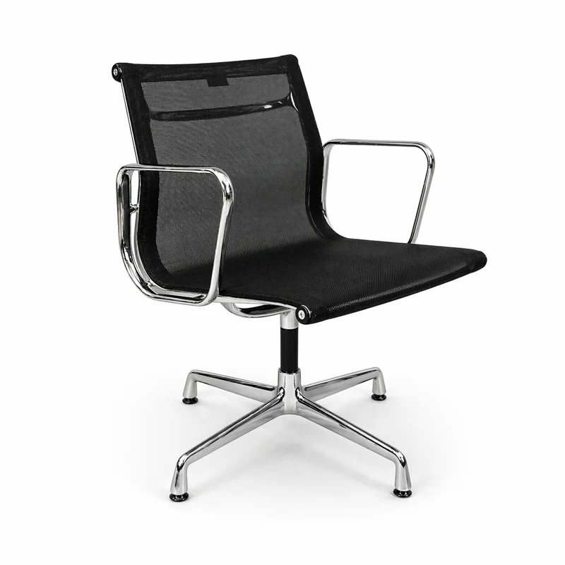 Vitra EA 107 Netz schwarz Chrom