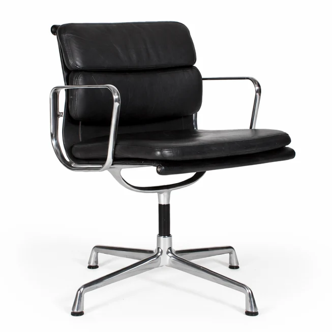 Vitra EA 208 Soft Pad Chair Leder schwarz