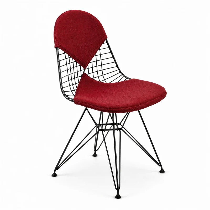Vitra Wire Chair DKR-2 rot/moorbraun