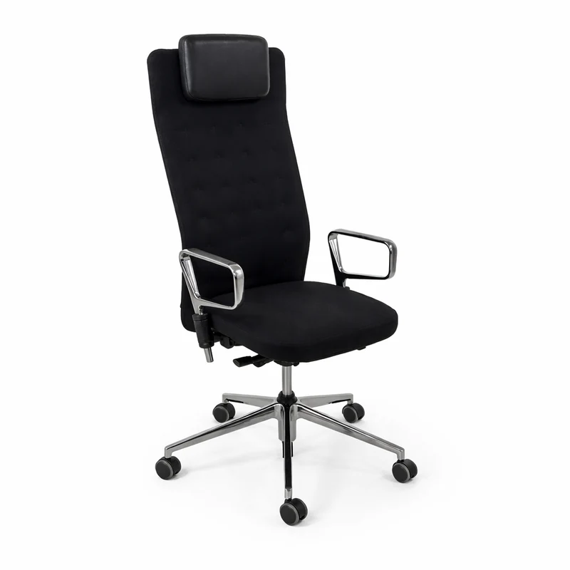 Vitra ID Trim L mit Kopfstütze schwarz Ringarmlehne