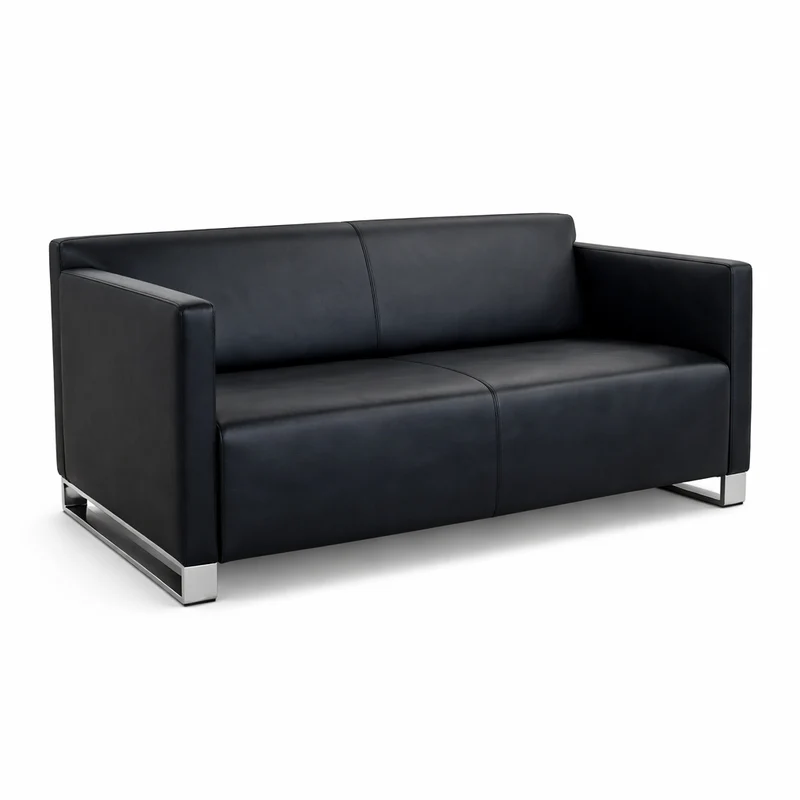 COR Quant Sofa 2-Sitzer Leder schwarz