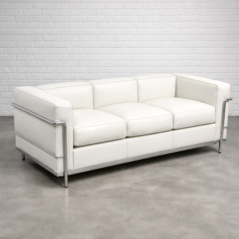 Cassina LC2 3-Sitzer Leder weiß