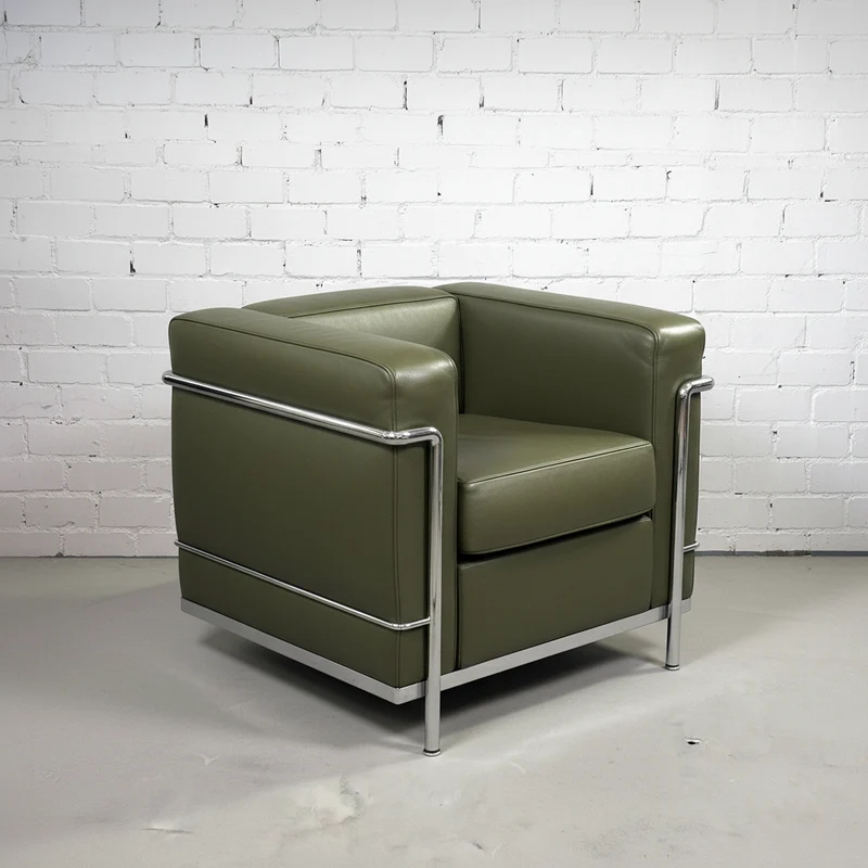 Cassina LC2 Sessel Leder olivgrün