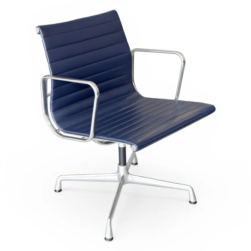 Vitra EA 108 Leder Mitternachtblau / Aluminium