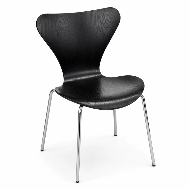 Fritz Hansen Serie 7 Stapelstuhl Holz schwarz lasiert
