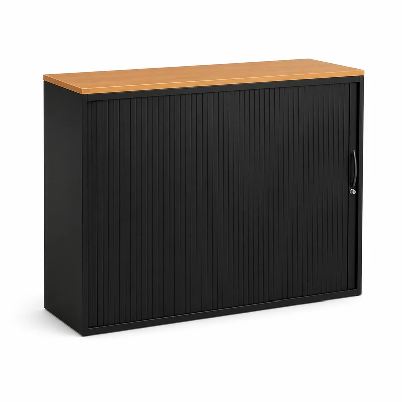 Usta Metall Sideboard 3OH Schwarz / Holz