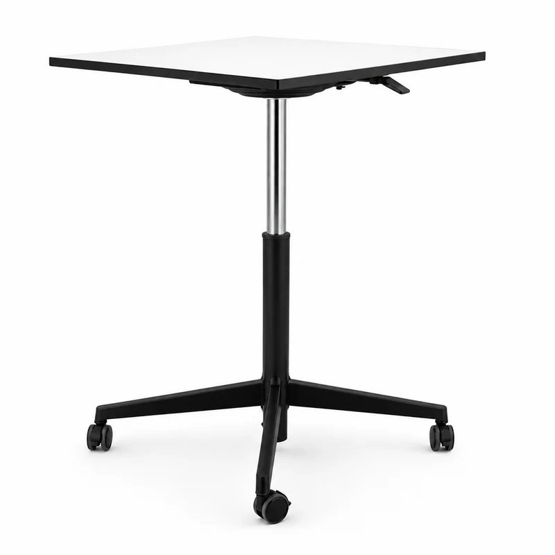 Steelcase Beistelltisch höhenverstellbar 80x80cm weiß / schwarz