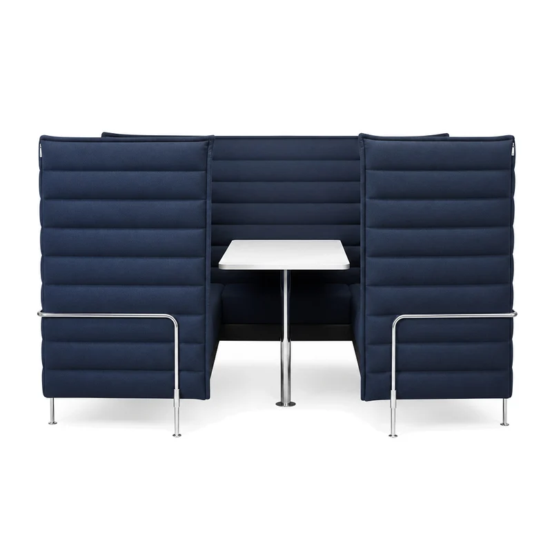 Vitra Alcove Cabin Highback 6-Sitzer mit Arbeitsplatte navy blau