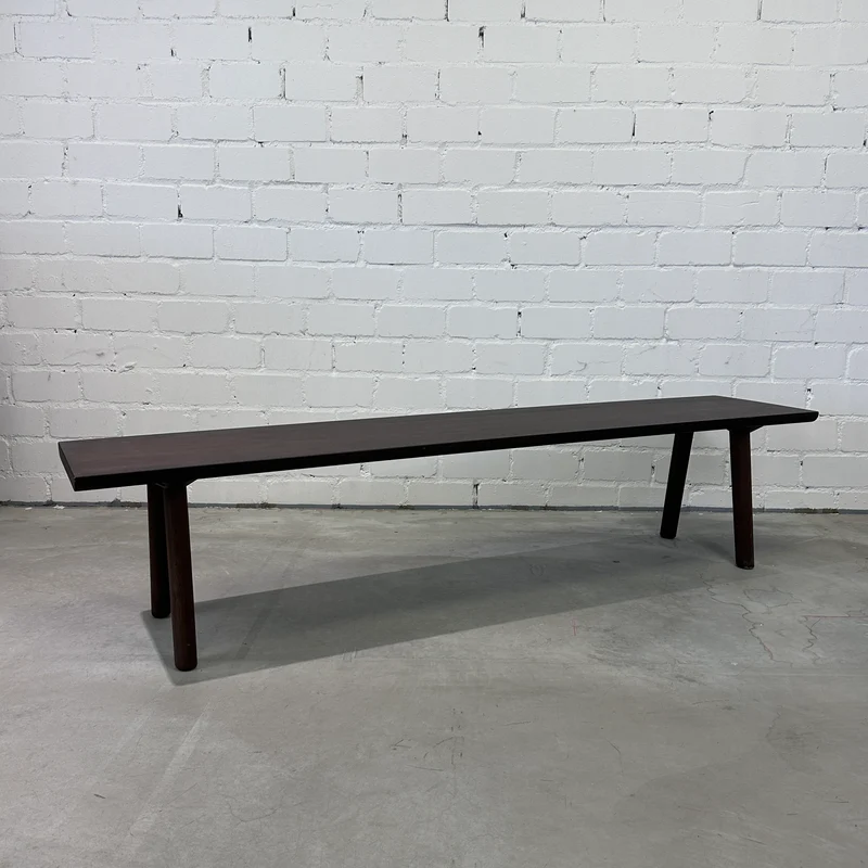 Vitra Wood Bench 200x40cm Eiche massiv dunkelbraun